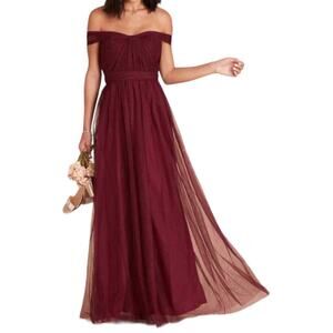 Birdy Grey Christina Tulle Dress in Cabernet, size L, NWT